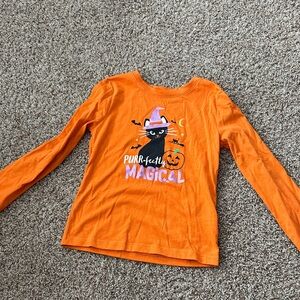 Wonder Nation Orange Magical Cat Long Sleeve Tee